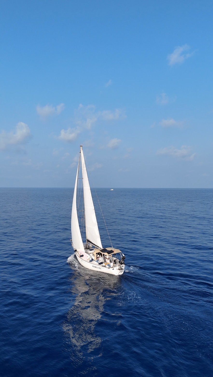 Nene under sail on open blue water